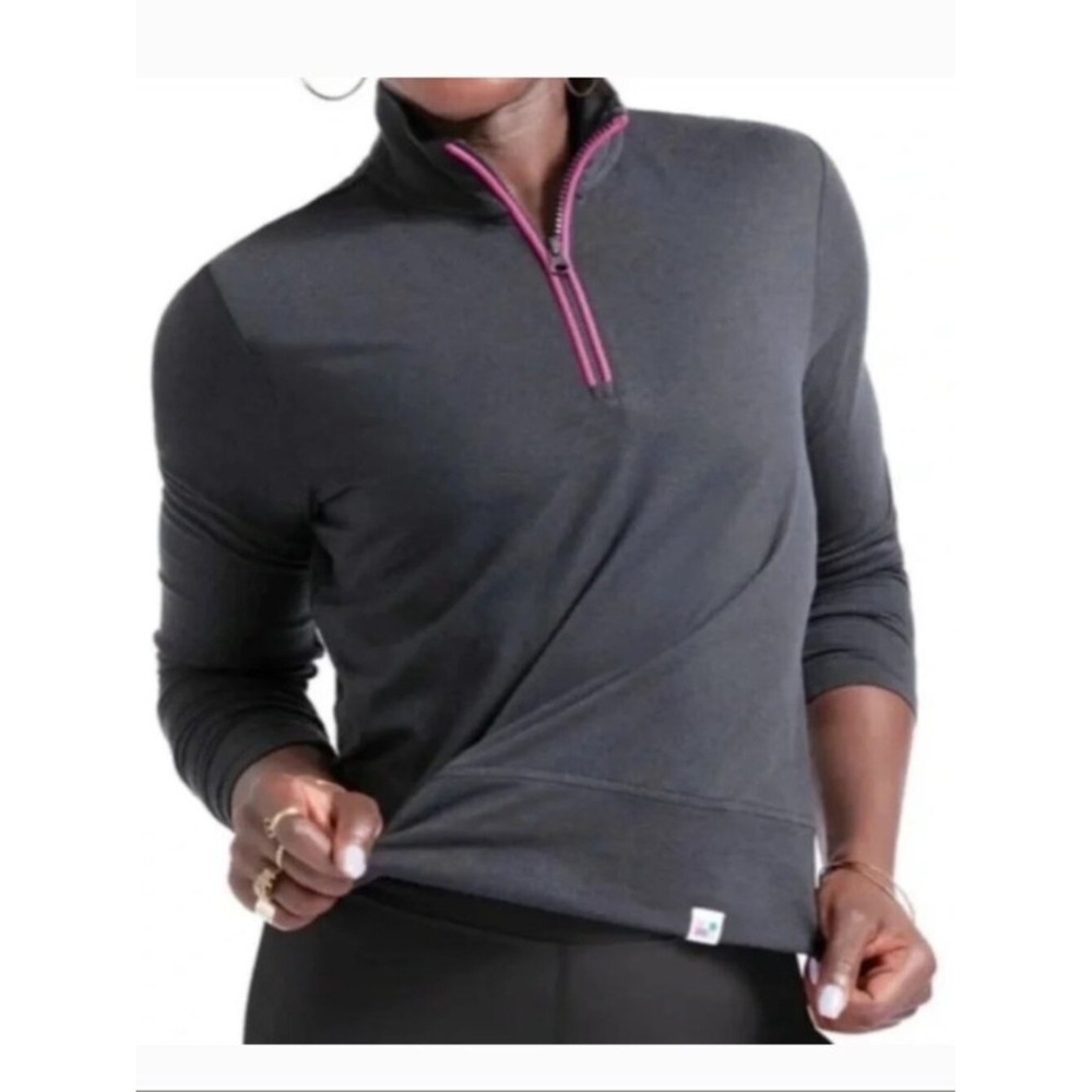 PELOTON Women Small Black Dreamblend Long Sleeve Quarter Zip Cropped Top
